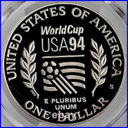 1994-s $1 World Cup Proof Silver Dollar Commemorative Pcgs Pr70 Dcam 49031844