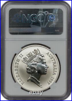 1997 C Australia Silver Dollar $1 Kangaroo Ngc Ms 70 Finest Known Worldwide