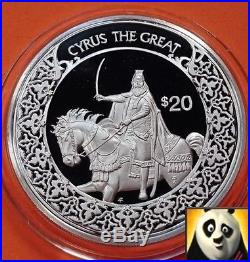 1997 LIBERIA $20 Dollars World's Conqueror Cyrus The Great Silver Proof Coin