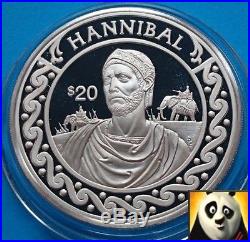 1997 LIBERIA $20 Dollars World's Conqueror Hannibal Silver Proof Coin