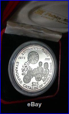 1997 Republic of Liberia $25 25th Anniv. Standard Cat World Coins Proof Silver