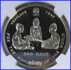 1997 Silver proof coin, For The Children of the World 200 Baht, PF69 ULTRA CAMEO 1997 Silver proof coin, For The Children of the World 200 Baht, PF69 ULTRA CAMEO