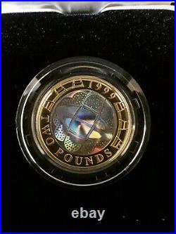 1999 Royal Mint UK Rugby World Cup £2 Silver Proof Hologram Piedfort Coin