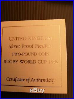 1999 Rugby World Cup Piedford £2 Silver Proof Coin