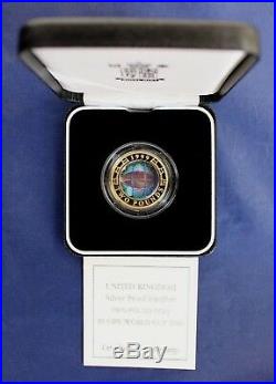 1999 Silver Piedfort Proof £2 coin Rugby World Cup in Case with COA (AE1/4)