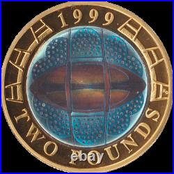 1999 Silver Proof Piedfort HOLOGRAM Rugby World Cup £2 Coin 10,000 MINTED ONLY
