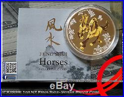 1oz 2014 Feng Shui Horse Silver Proof Coloured Coin 5000 Worldwide
