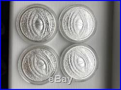 1oz World of Dragons Silver FULL SET X4 Coins Aztec, Welsh, Chinese, Nourse