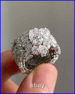 2.0Ct Pear Cut Lab-Created Diamond Cluster Engagement Ring 14K White Gold Plated