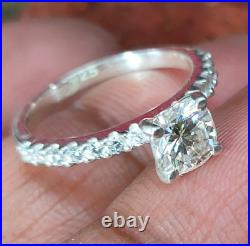 2.20 Ct Certified Round Cut Off White Diamond Natural 925 Silver Engagement Ring