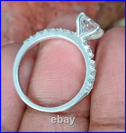 2.20 Ct Certified Round Cut Off White Diamond Natural 925 Silver Engagement Ring