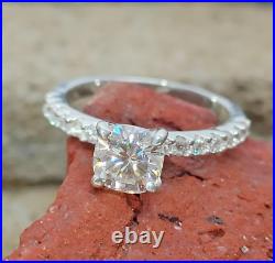 2.20 Ct Certified Round Cut Off White Diamond Natural 925 Silver Engagement Ring