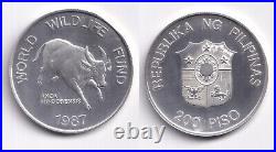 200 Piso Philippine World Wide Fund Tamaraw Commemorative Silver Coin