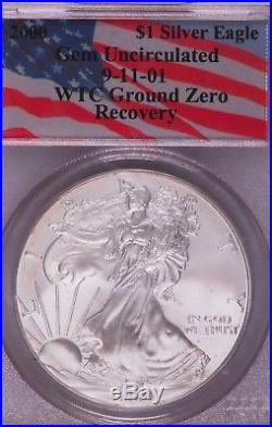 2000 WTC Silver Eagle Recovery PCGS World Trade Center Gem (MS65) (#024)