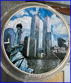 2001 9/11 American Silver Eagle World Trade Center Remembrance Silver Dollar