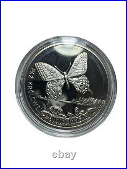 2001 Poland Proof Silver Coin 20ZL Swallowtail Butterfly World Animal (toned)