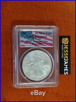 2001 Silver Eagle Pcgs Gem Uncirculated World Trade Center Wtc Recovery 9/11
