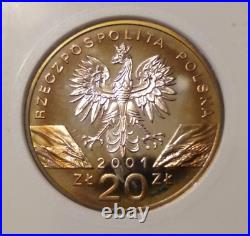 2001 poland 20 zlotych Swallowtail Butterfly World Animal rare silver world coin