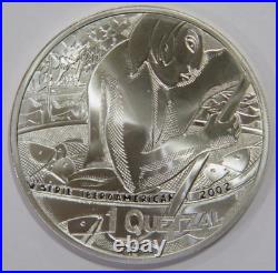 2002 Guatemala 1 Quetzal Canoe Fisher Silver Ibero American Series V World Coin 2002 Guatemala 1 Quetzal Canoe Fisher Silver Ibero American Series V World Coin