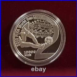 2002 Korea FIFA World Cup 10000 Won Proof Silver Coins set withCOA 2001 oz