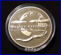 2003 poland 20 zlotych European Eel World Animals rare silver world coin