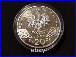 2003 poland 20 zlotych European Eel World Animals rare silver world coin