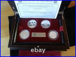 2004 Silver Proof 4 Coin Box Set + Coa Fifa 100 Years Of World Football