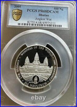 2005 Bhutan 500 ngultrum Wonders of the World Angkor Wat PR68 PCGS silver coin