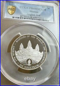 2005 Bhutan 500 ngultrum Wonders of the World Angkor Wat PR68 PCGS silver coin