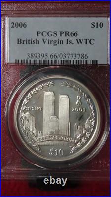2006 British Virgin Islands Silver 9/11 Twin Towers World Trade Center PCGS PR66