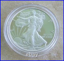 2009 Exquisite Silver Eagle Proof DC Overstrike With Case, Coa And Coin World