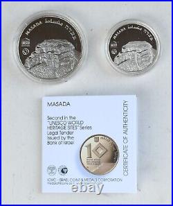 2009 Israel UNESCO World Heritage Sites MASADA 2-Coin Silver Proof Set withCOA