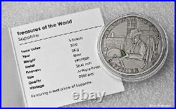 2010 Palau $5 Treasures of the World Sapphire 25 grams silver coin