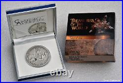 2010 Palau $5 Treasures of the World Sapphire 25 grams silver coin