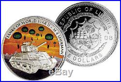 2010 Tuvalu $5 Tanks of World War 2 5 x 1 Oz Silver Proof Coin Set WWII