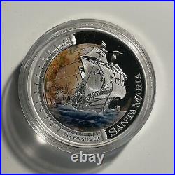 2011 $1 Ships That Changed The World Santa Maria 1oz Silver Proof Coin & Case