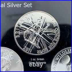 2011 Global Silver Five 1 oz 999 Fine Different Country Uncirculated Coin Set