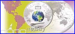 2012 50 Grams PROOF Silver $10 Nano Earth The World in Your Hand Coin