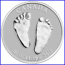 2012 CANADA $10 WELCOME TO THE WORLD Baby Feet 1/2oz Pure Silver Coin (NO COA)