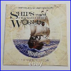 2012 Ships That Changed The World Mayflower 1oz Silver Proof Coin, 5000 made