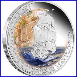 2012 Tuvalu 1$ Ships that changed the World Mayflower 1oz Proof Silver Coin