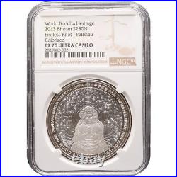 2013 1 oz ENDLESS KNOT Silver Coin PF 70 World Buddha Heritage (Colorized)