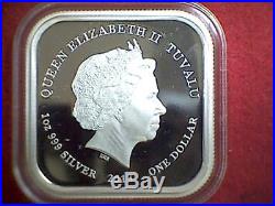 2013 Perth Mint World Famous Squares 1oz Proof Coins Tuvalu Box, Display, & COA