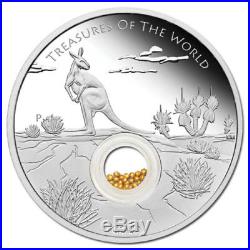 2014 $1 Treasures of the World Australia 1oz Silver & Gold Proof Locket Coin