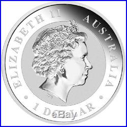 2014 $1 World Money Fair Berlin Show Special Coloured Kangaroo 1oz Silver Coin