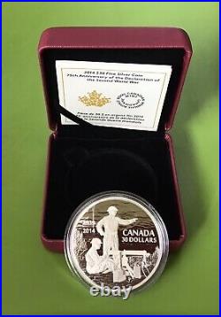 2014 $30 2 oz. Fine Silver Coin Declaration Of The Second World War