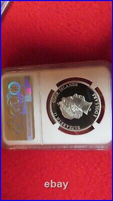 2014 Cook Islands World of Hunting NGC PF69 Chamois. 925 Silver Coin
