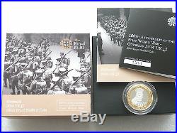 2014 First World War Kitchener Piedfort £2 Two Pound Silver Proof Coin Box Coa