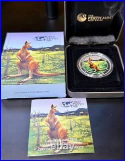 2014 Perth Mint World Money Fair Coin Show Special-Coloured Kangaroo Silver Coin 2014 Perth Mint World Money Fair Coin Show Special-Coloured Kangaroo Silver Coin