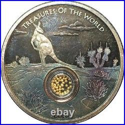 2014 Treasures of the World Australia 1 oz SILVER PROOF with GOLD Locket Coin B35